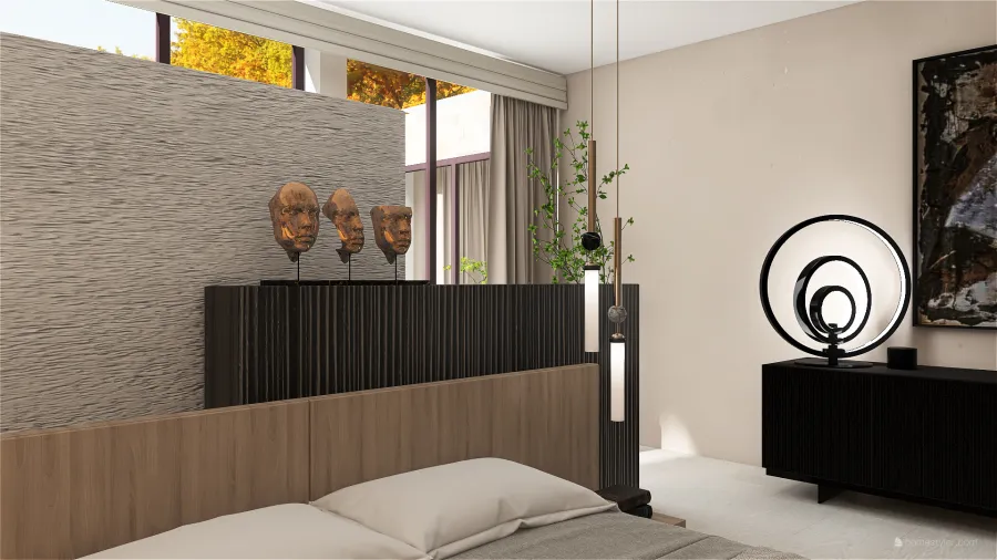 Contemporary StyleOther WarmTones ColorScemeOther Beige Master Bedroom 3d design renderings