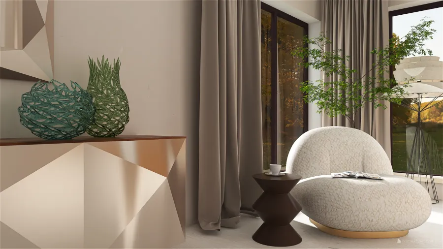 Contemporary StyleOther WarmTones ColorScemeOther Beige Hallway 3d design renderings