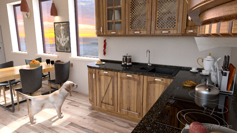 Bohemian Beach Home Interior Design Render