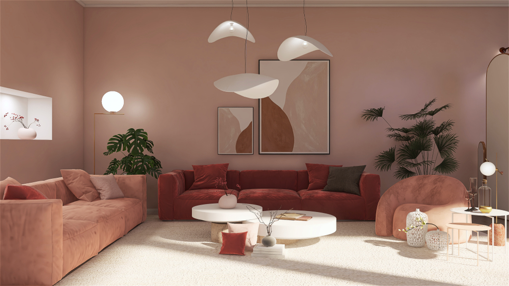 Contemporary StyleOther LA VIDA EN ROSA Red 3d design renderings