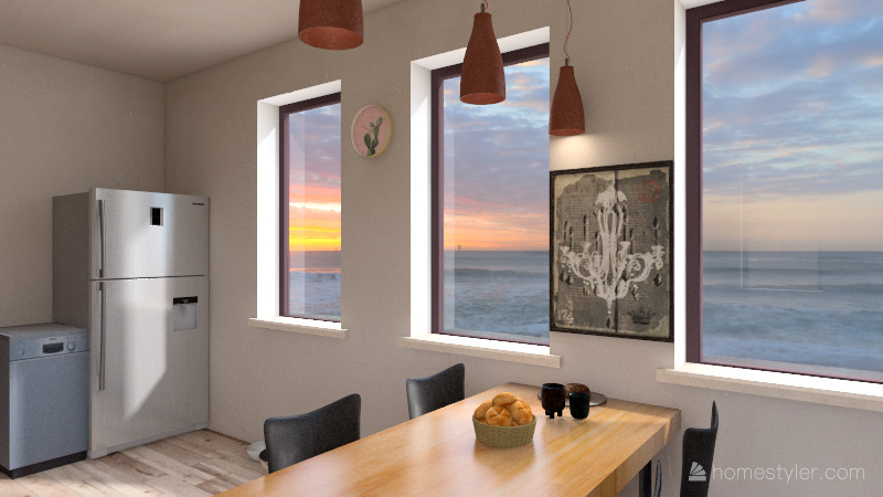 Bohemian Beach Home Interior Design Render