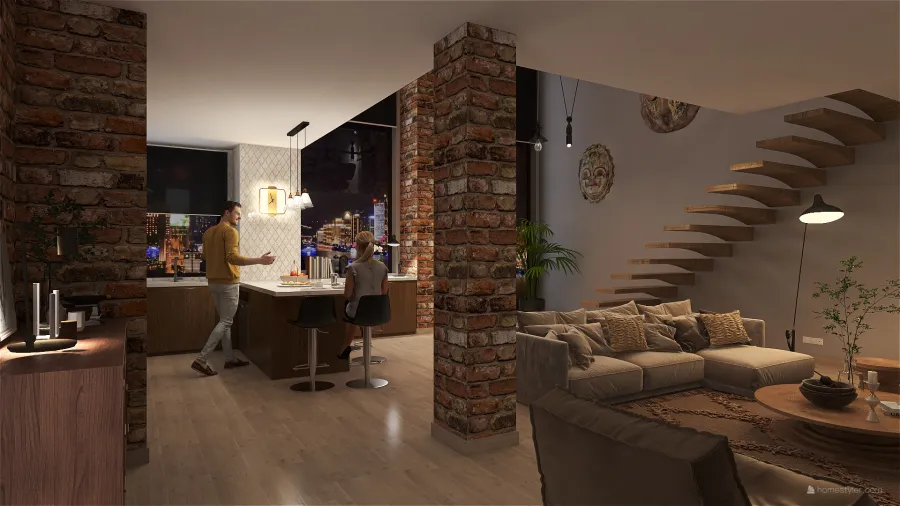 modem apartment 3d design renderings