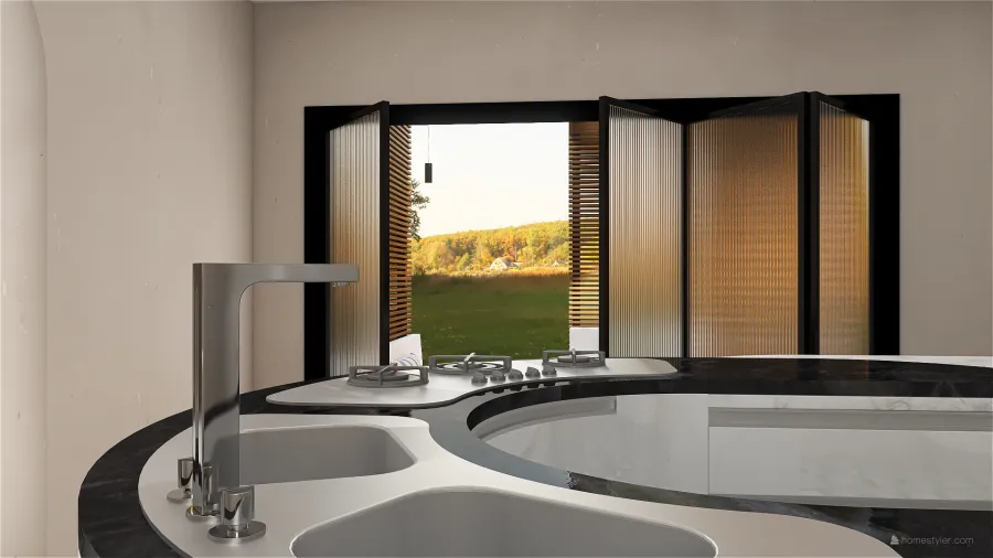 Contemporary StyleOther WarmTones ColorScemeOther Beige Kitchen 3d design renderings