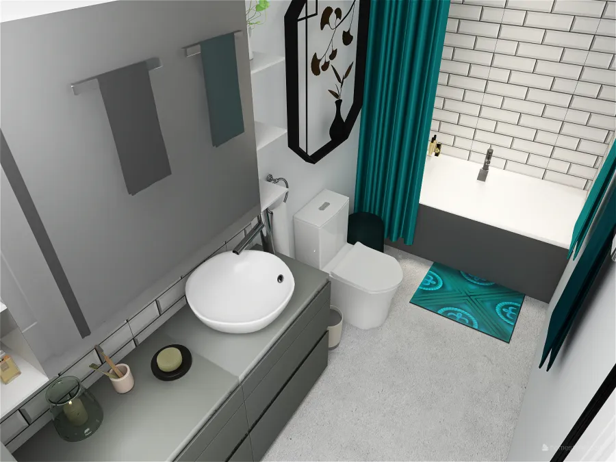 Bathroom 2B 3d design renderings
