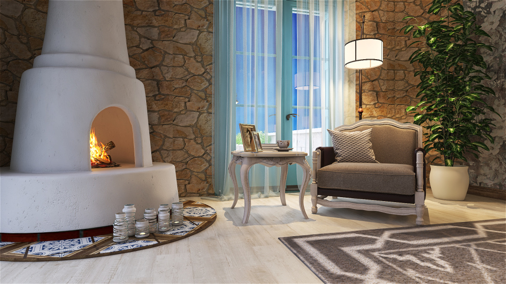 Mediterranean Costal StyleOther Blue ColorScemeOther WarmTones Master Bedroom 3d design renderings