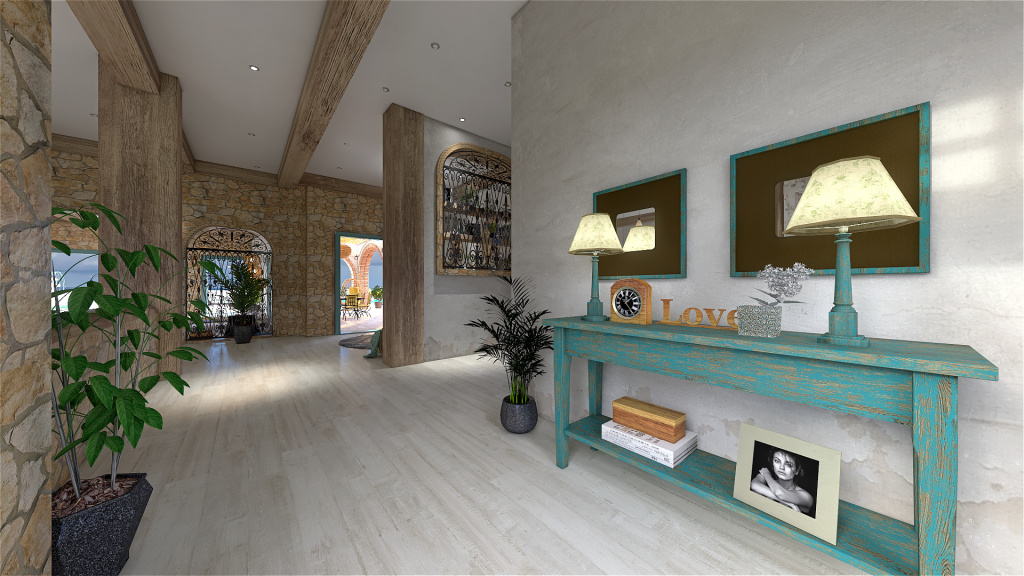 Mediterranean Costal StyleOther Blue ColorScemeOther WarmTones Kitchen 3d design renderings