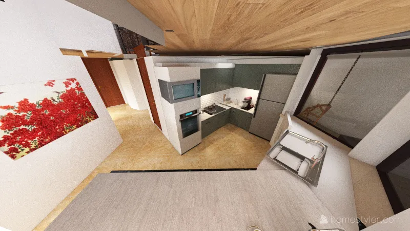 Nagy konyha Főfal marad 3d design renderings