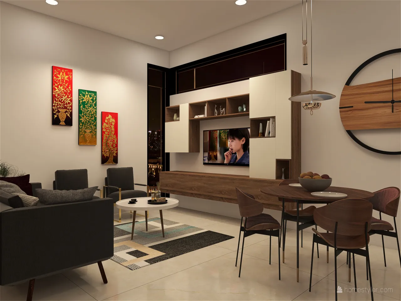 LivingDiningRoom 3d design renderings