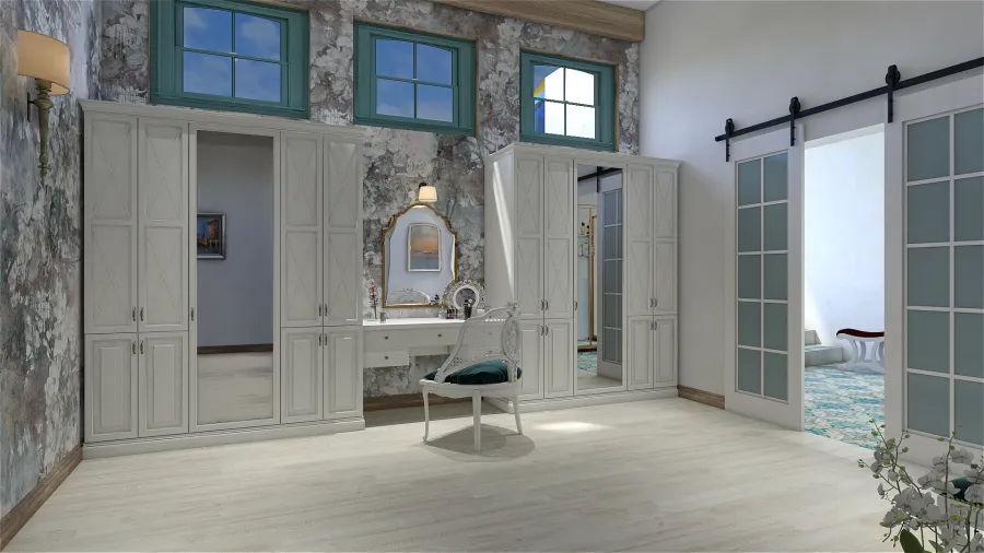 Mediterranean Costal StyleOther Blue ColorScemeOther WarmTones Master Bedroom 3d design renderings