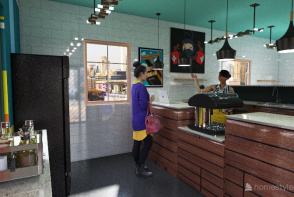 Coffee Shop Layout 2 Design Rendering