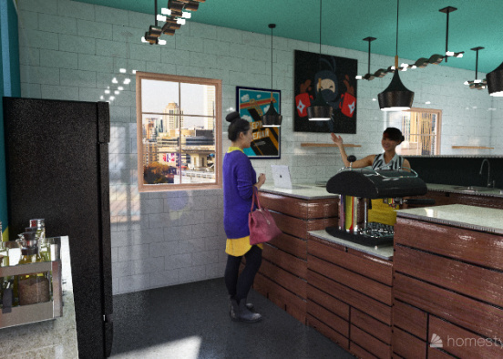 Coffee Shop Layout 2 Design Rendering