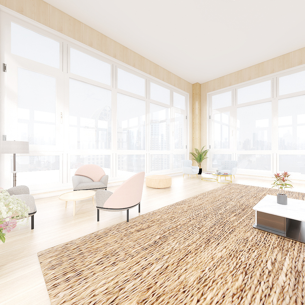 Sunroom & Rec Room 3d design renderings