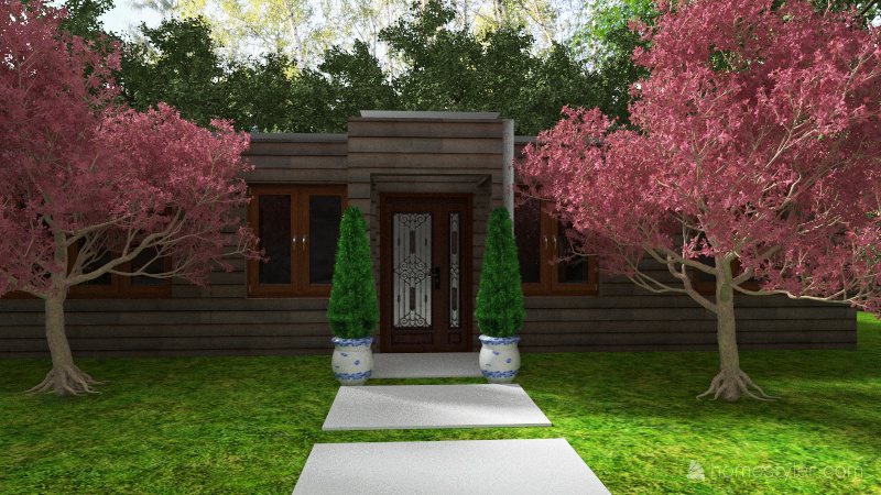 Old fashioned small home 3d design renderings