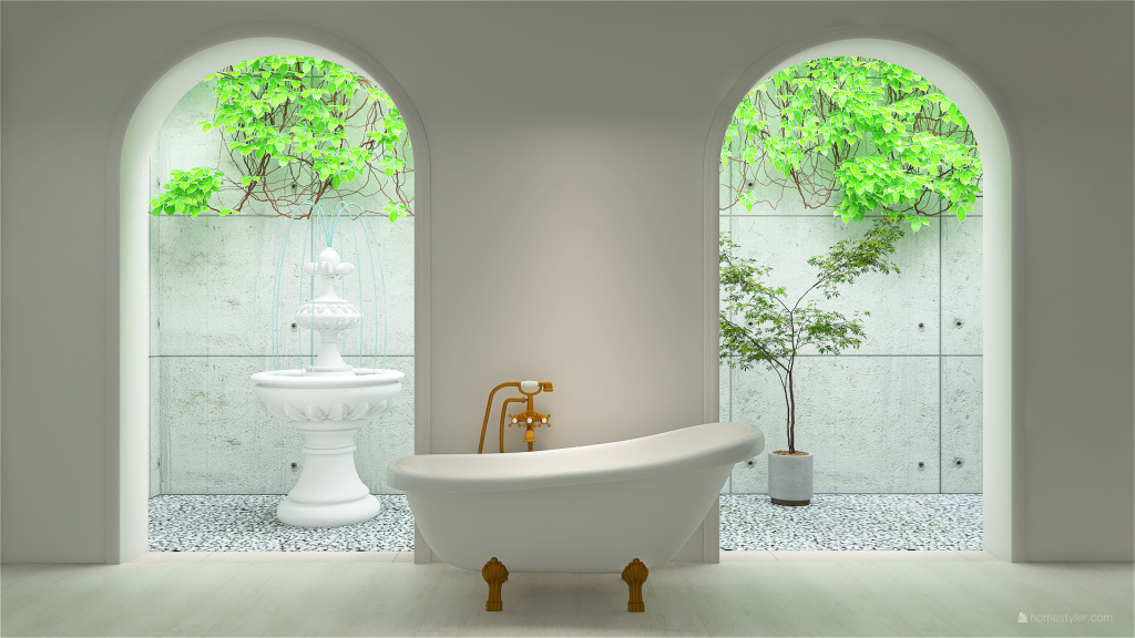 Quarto moderno com banheiro integrado 3d design renderings