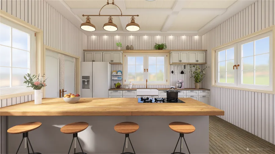 Cozinha de Fazenda 3d design renderings