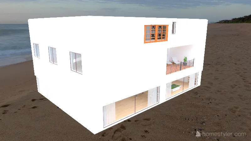 Maison sur la plage 3d design renderings