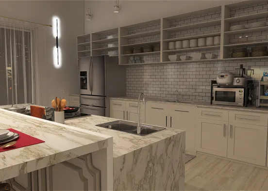 Mod Livingroom w/ pink accents Design Rendering