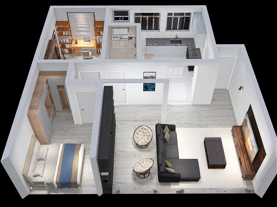 Apartamento Cristo Rei 3d design renderings