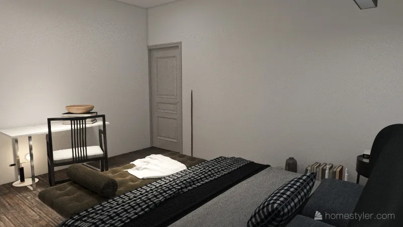 2 Bedroom, 1 Bathroom Unit 3d design renderings