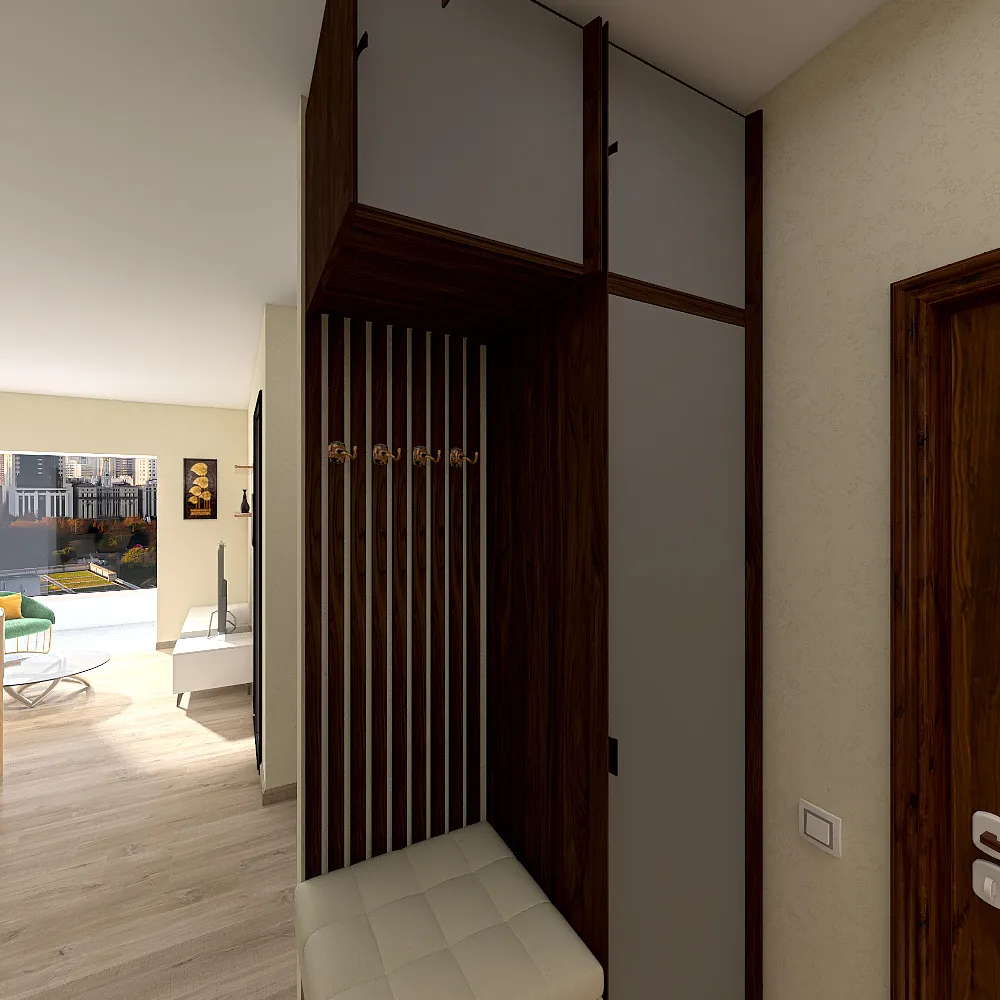 Copy of One bedroom flat 3d design renderings