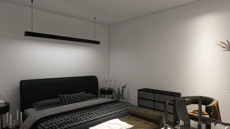 2 Bedroom, 1 Bathroom Unit 3d design renderings