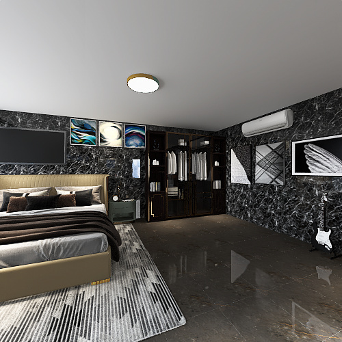 2 people bedroom 3d design renderings