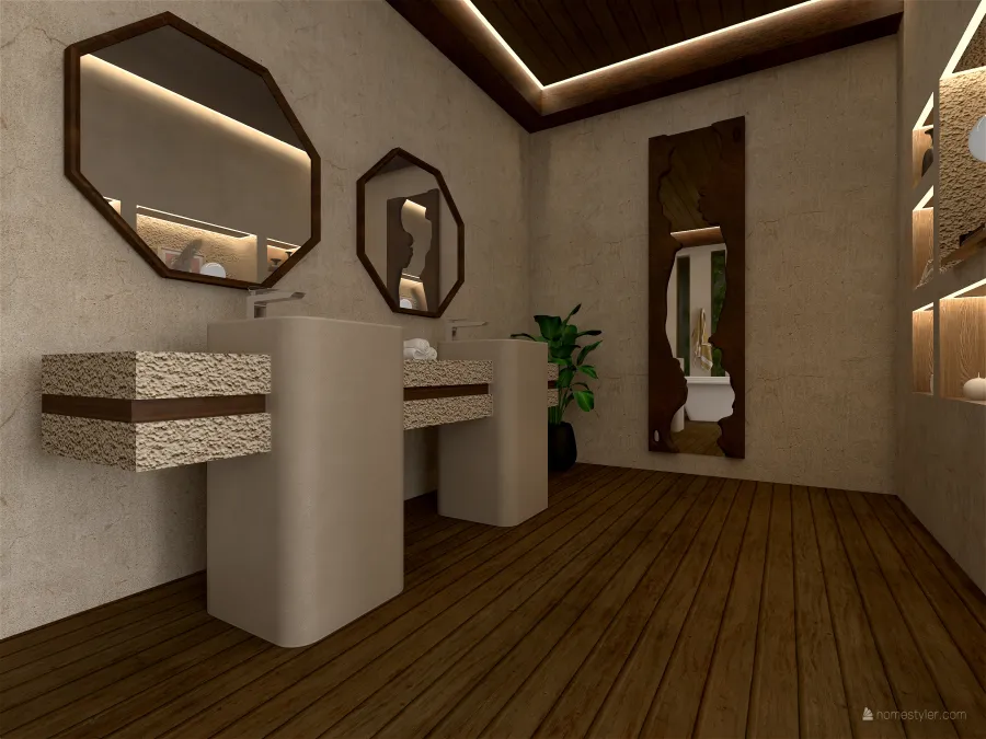 Farmhouse StyleOther WoodTones ColorScemeOther Bathroom 3d design renderings