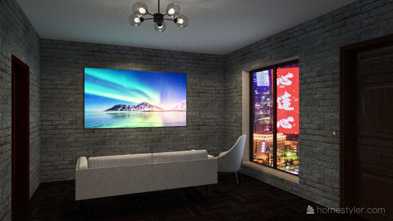 Bedroom/living room/studio 3d design renderings