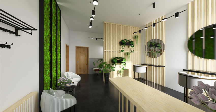 Salon fryzjerski - hairdressing salon 3d design renderings