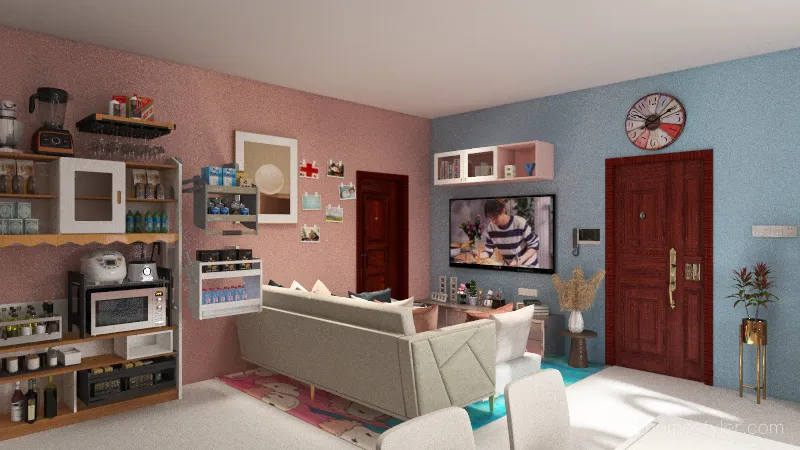 小さなアパート 3d design renderings