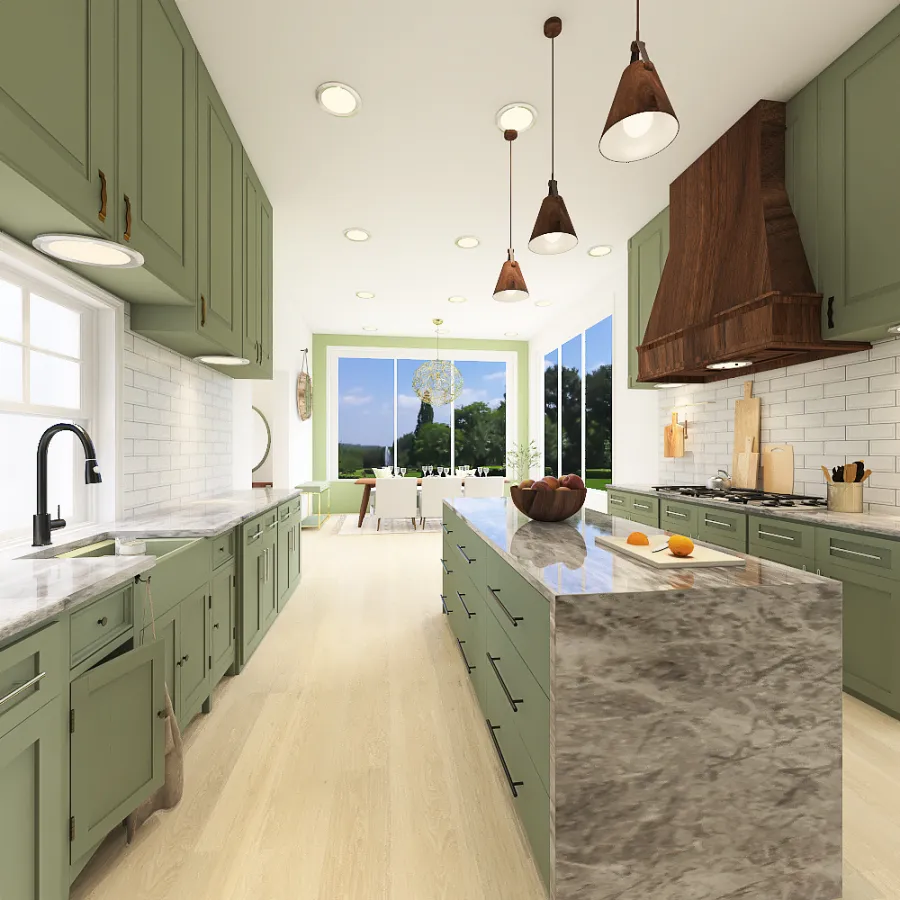 Green accent home 3d design renderings