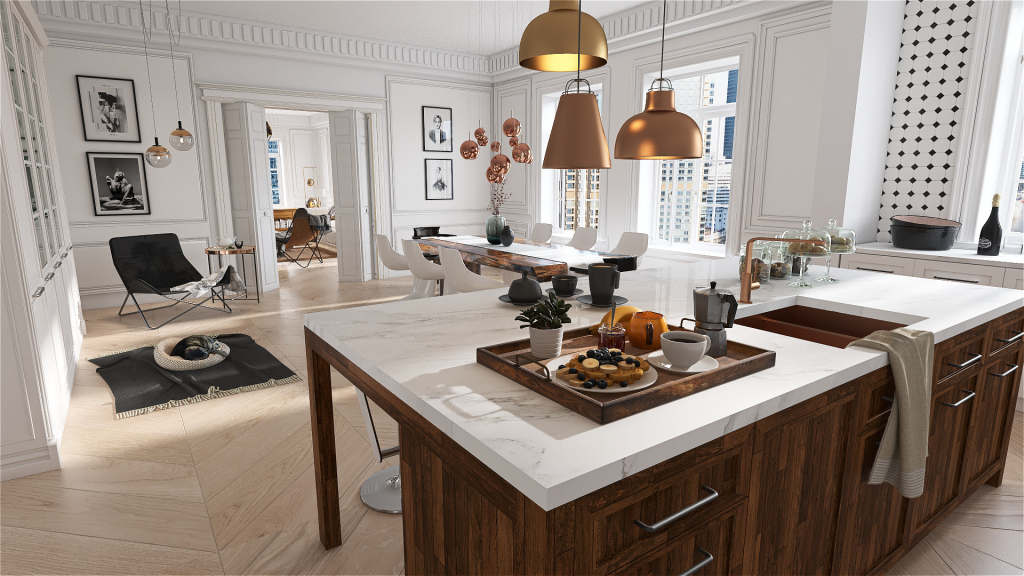 Industrial StyleOther Apartamento en Paris ColorScemeOther Beige 3d design renderings
