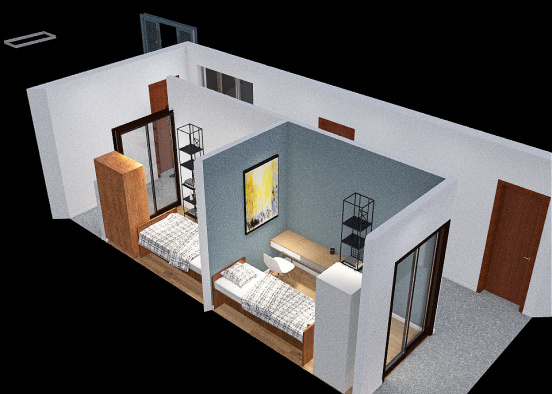 Habitaciones Durlock MAPEINN Segundo PIso Design Rendering