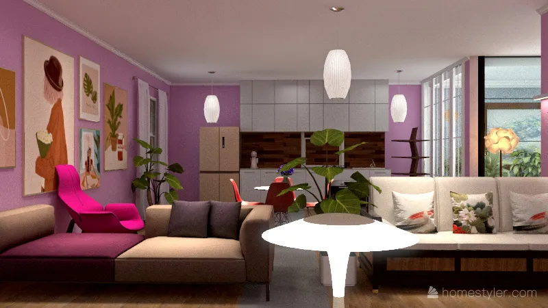 v2_open plan studio apartment 3d design renderings