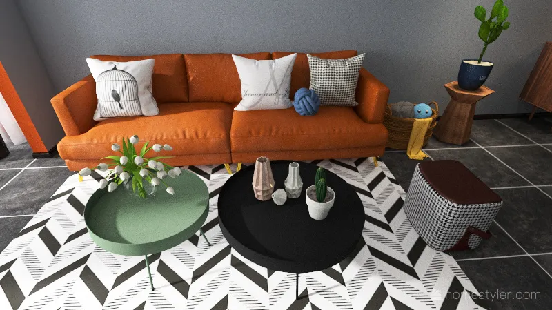 Modern Cheerful Palette 3d design renderings