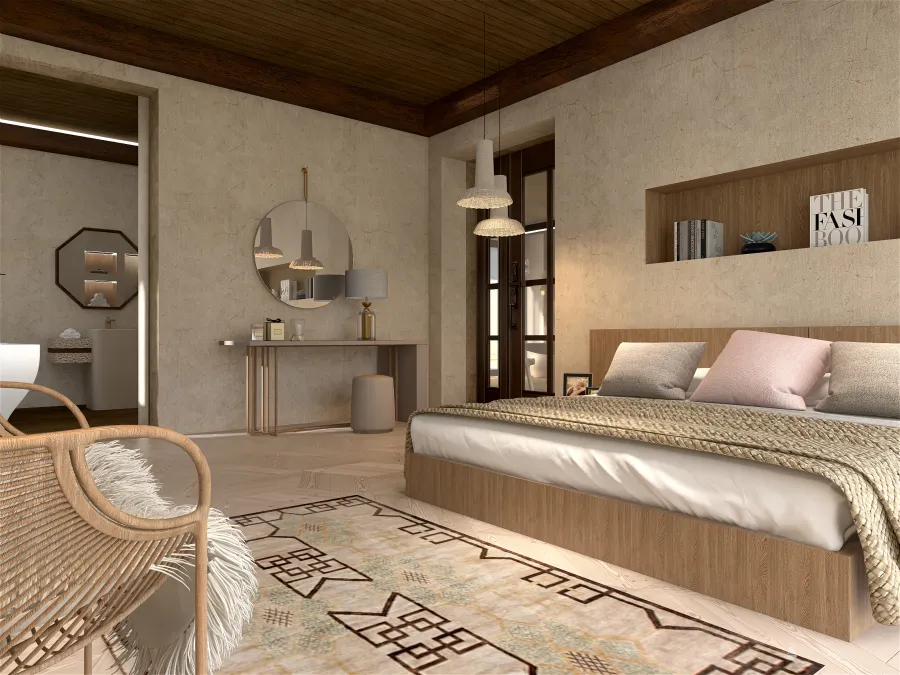 Farmhouse StyleOther WoodTones ColorScemeOther Bedroom 3d design renderings
