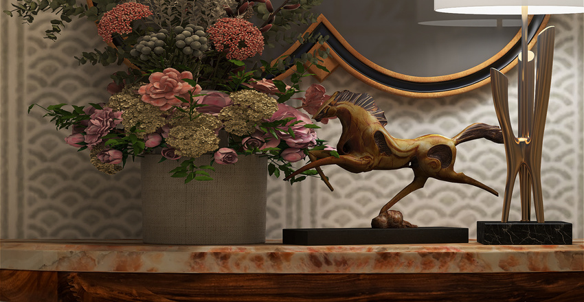 glam Interior Design Render