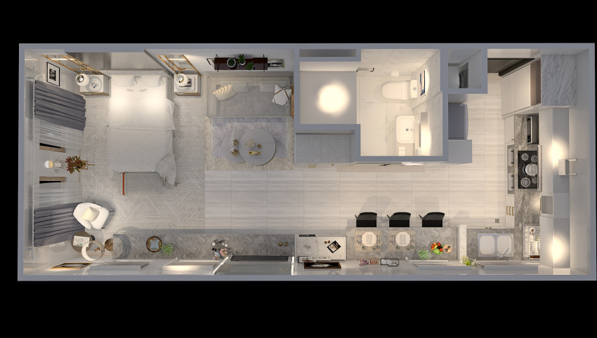 Glam Residence - Studio Unit 3d design picture 41.41