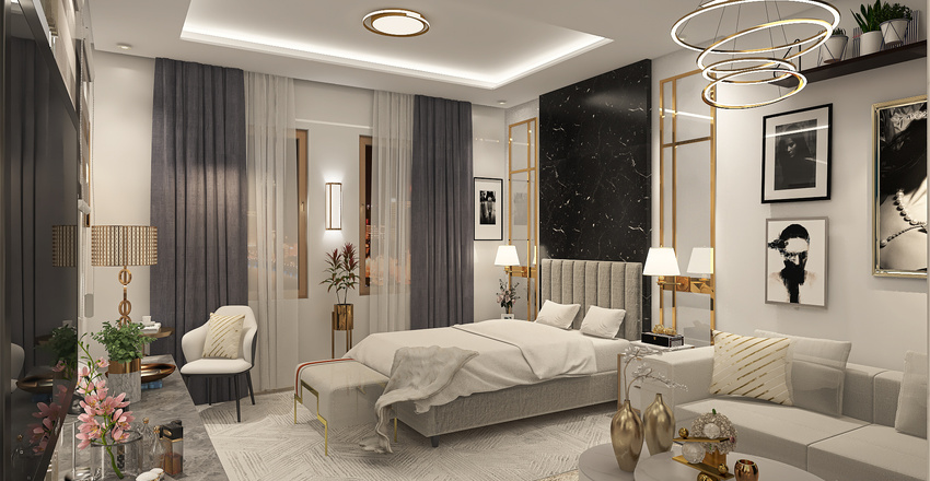 Glam Residence - Studio Unit Interior Design Render