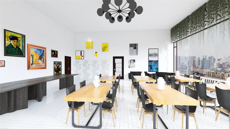 coffee house 3d design renderings