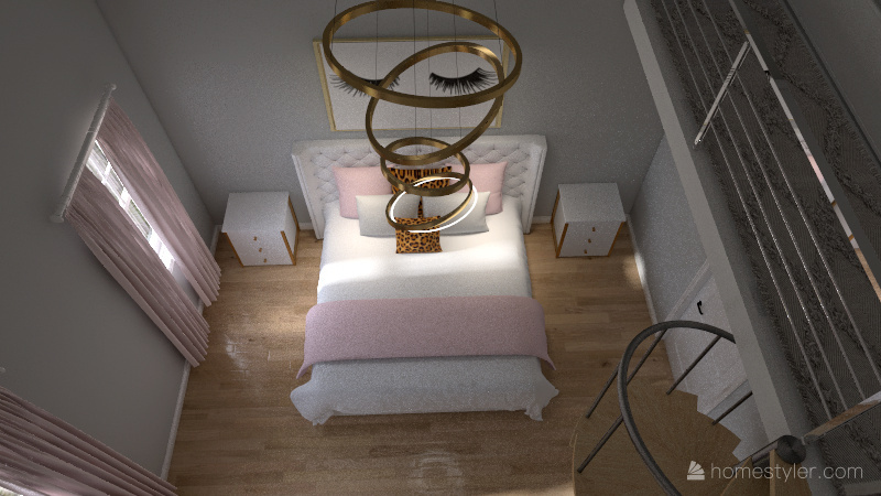 Jack and Jill Daughter Bedrooms Interior Design Render
