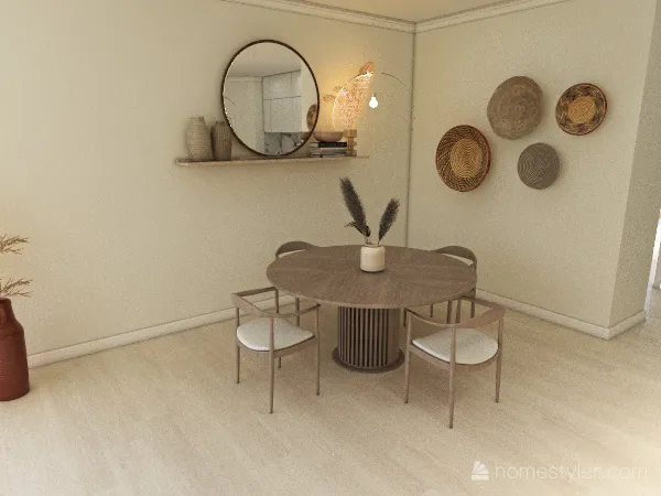 kitchen / dining/ living room 3d design renderings