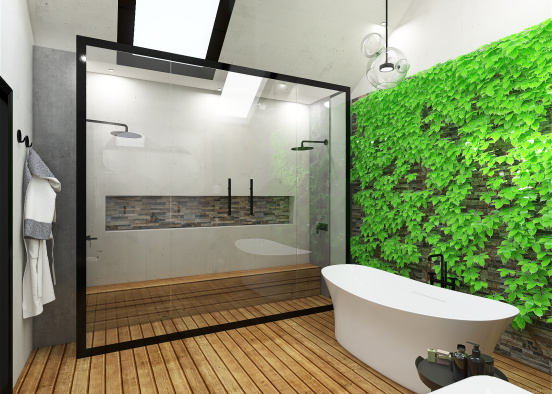 Spa-like bathroom Design Rendering