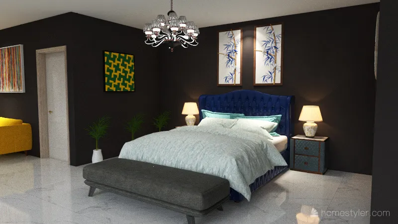 Luxury Bedroom 3d design renderings