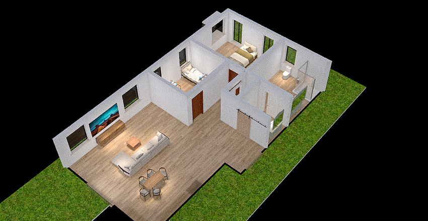 Ms. Diaz's Shipping Container home: Interior Design Render