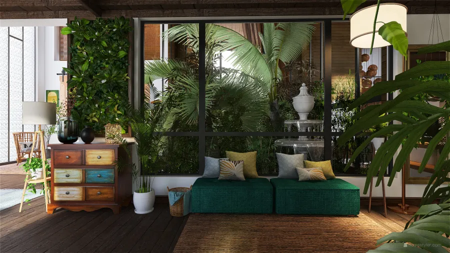 TropicalTheme TROPICAL HOUSE Green 3d design renderings