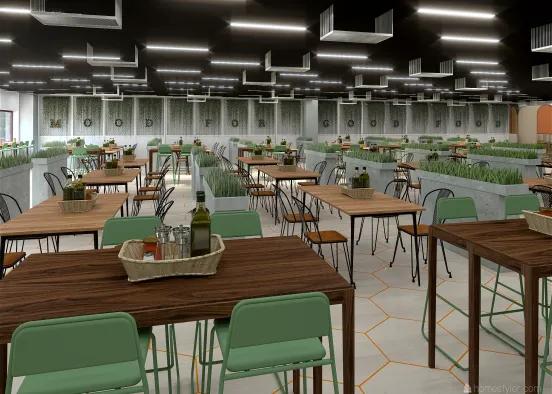 Industrial canteen for 500 Design Rendering