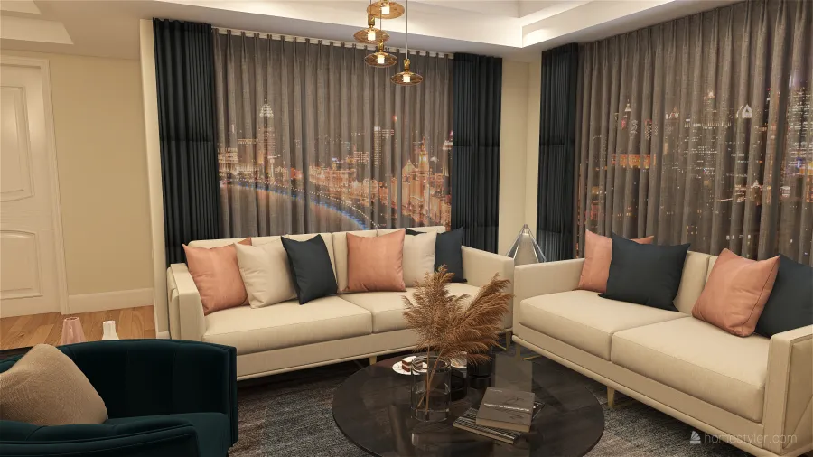 Classic living room 3d design renderings