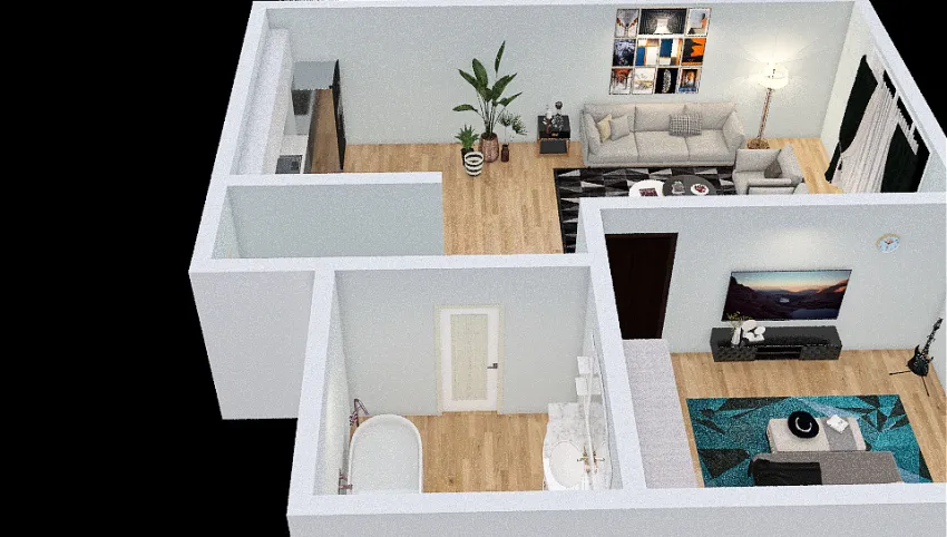 Apartment on the outskirts 3d design picture 96.43