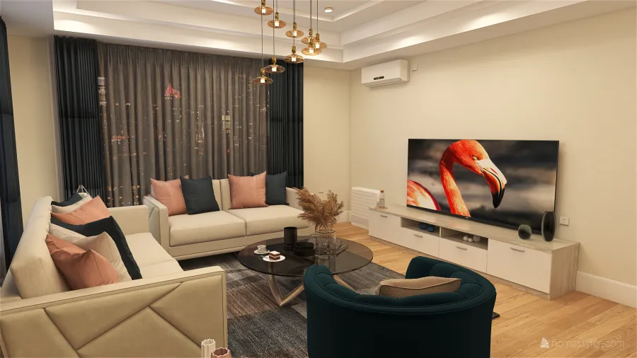 Classic living room 3d design renderings